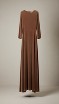 Muted Cocoa Velvet Evening Dress