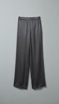 Charcoal Silk Wide-Leg Trousers