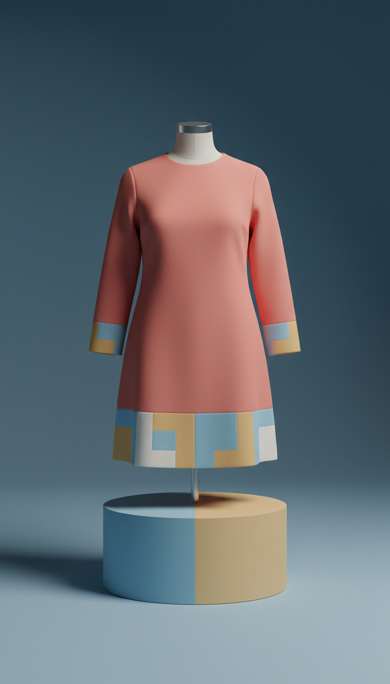 Mod Mini Dress in Retro Rose