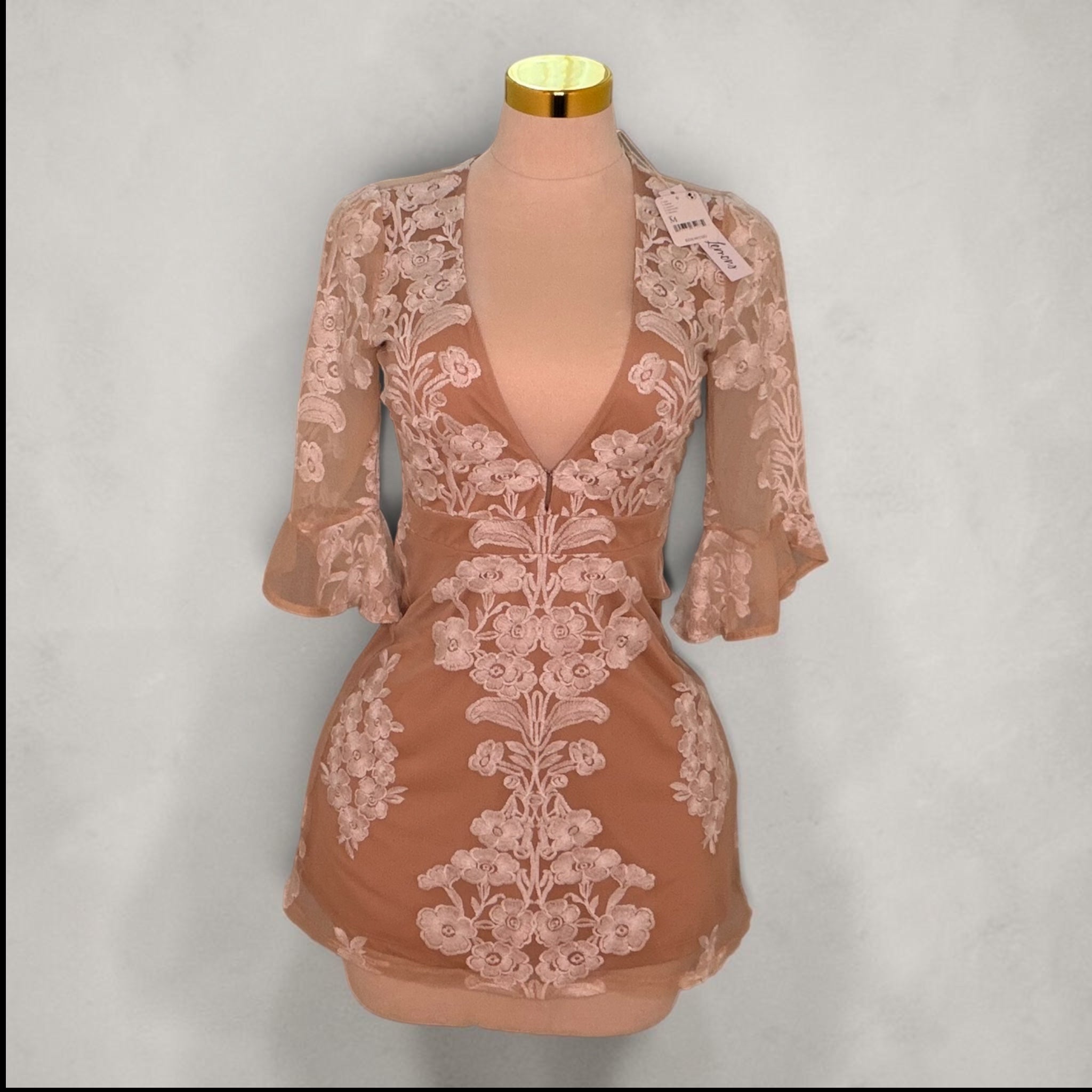 For the Love of Lemons Floral Lace Mini Dress