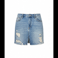 Free People Distressed Denim Mini Skirt