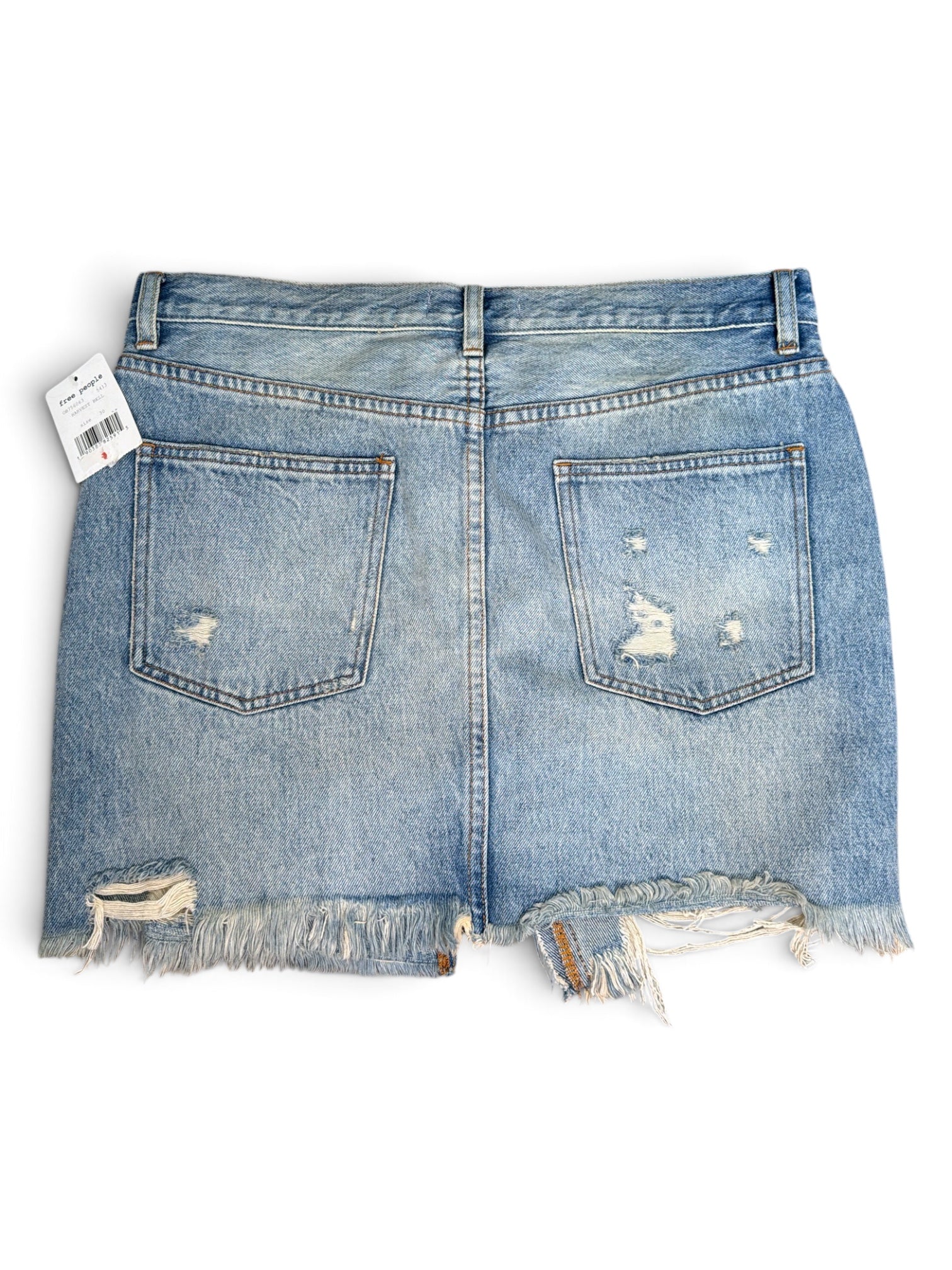 Free People Distressed Denim Mini Skirt