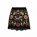 French Connection Embroidered Lace Mini Skirt