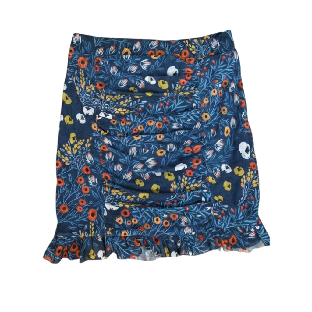 Free People Floral Ruffle Mini Skirt