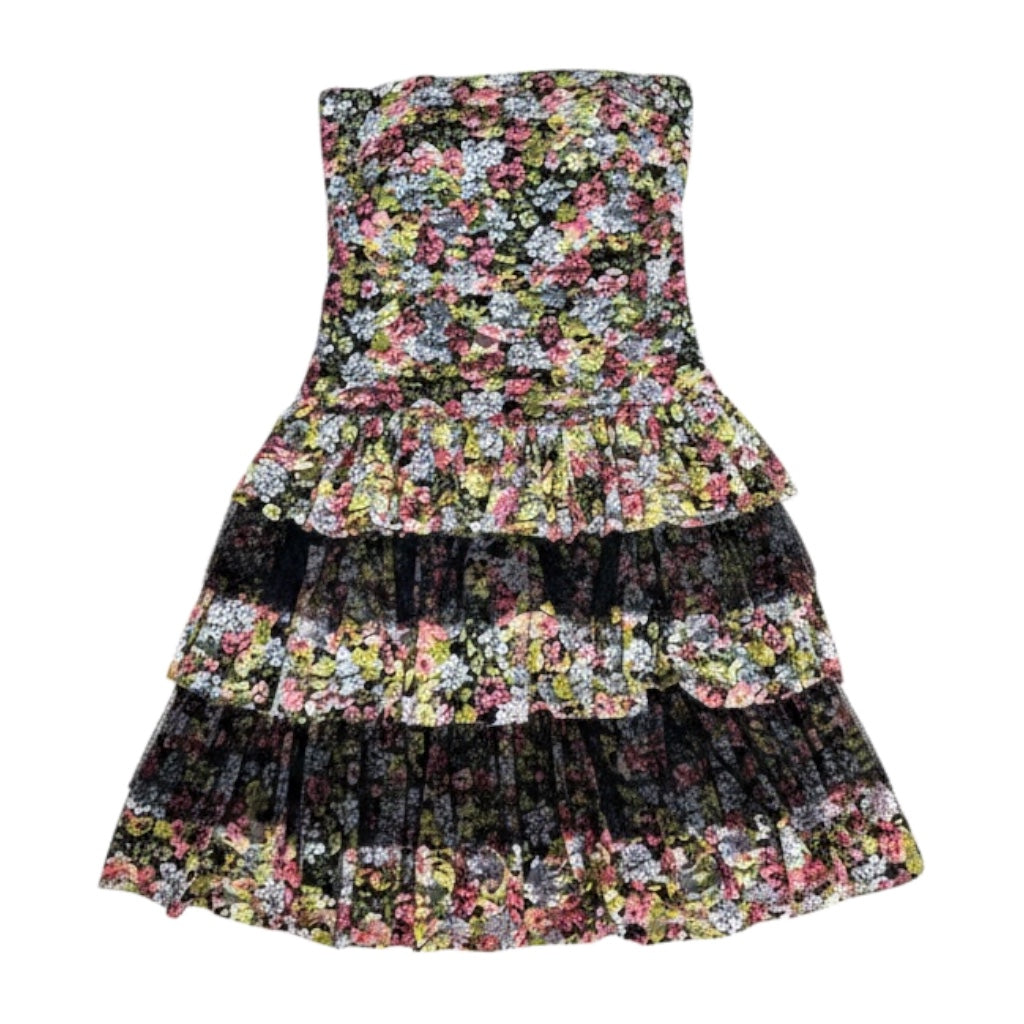 As U Wish Floral Tiered Mini Dress