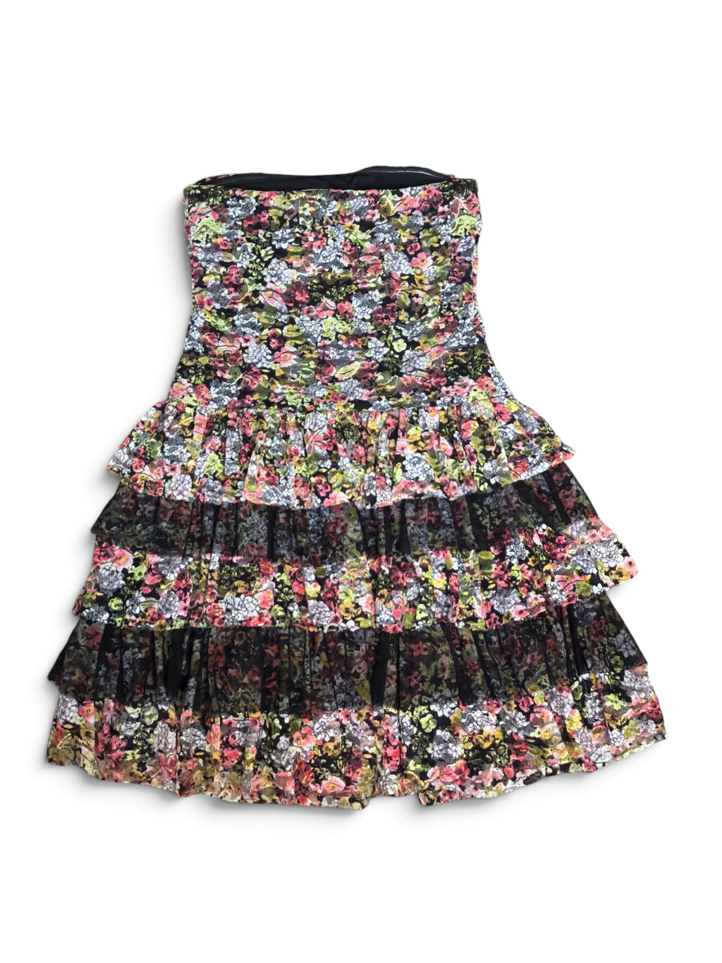 As U Wish Floral Tiered Mini Dress