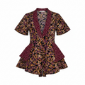 Free People Floral Brocade Peplum Romper