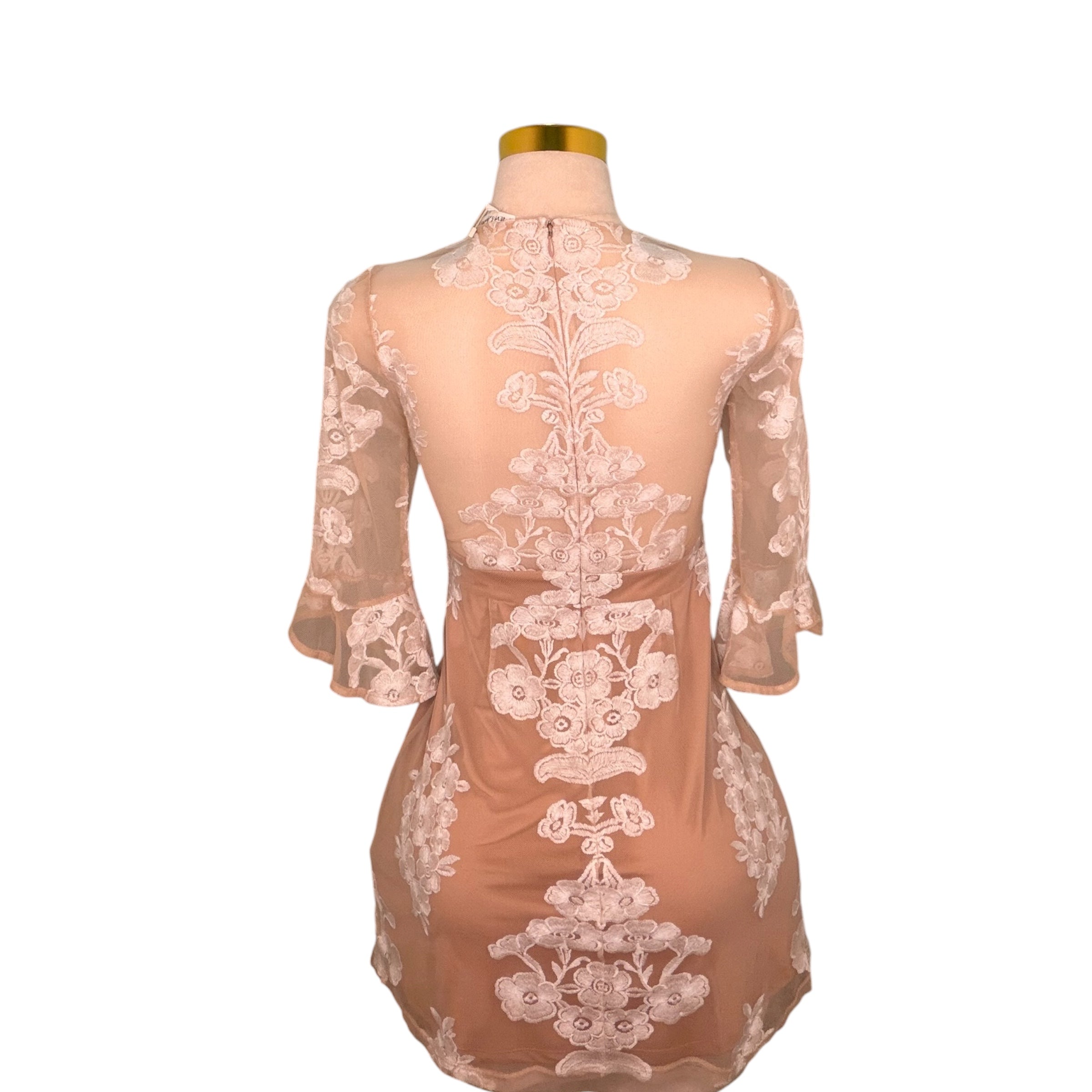 For the Love of Lemons Floral Lace Mini Dress