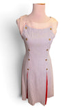 À La Mode Vintage Striped Button-Front Mini Dress