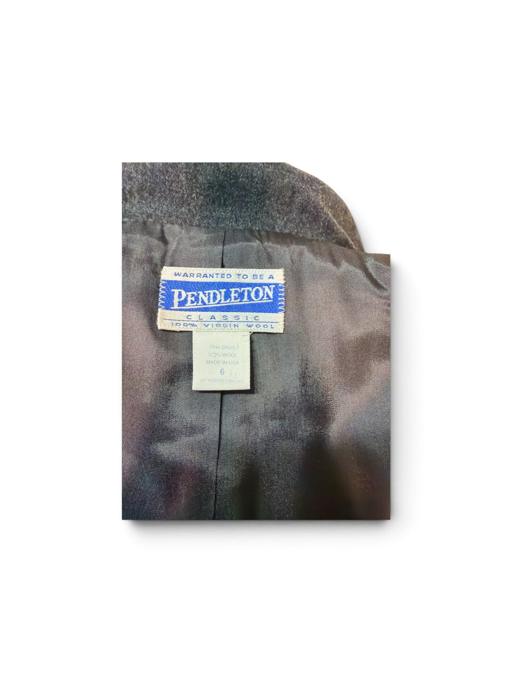 Vintage Pendleton 100% Virgin Wool Blazer in Charcoal Black
