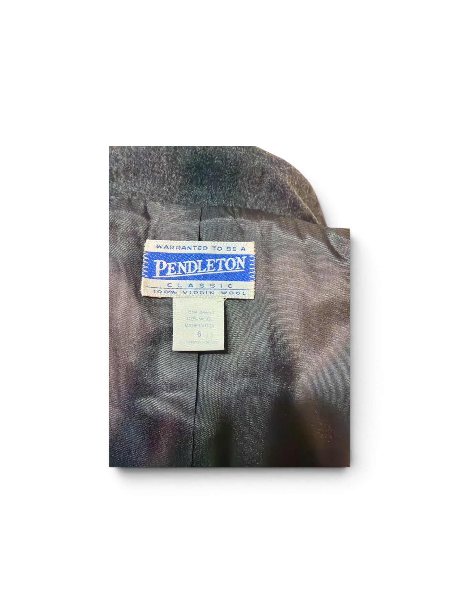 Vintage Pendleton 100% Virgin Wool Blazer in Charcoal Black
