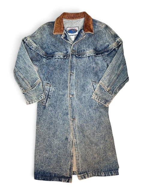 Vintage Denim Trench Coat