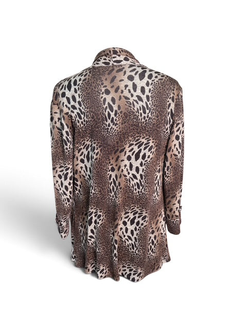 Kim Rogers Animal Print Open Front Cardigan