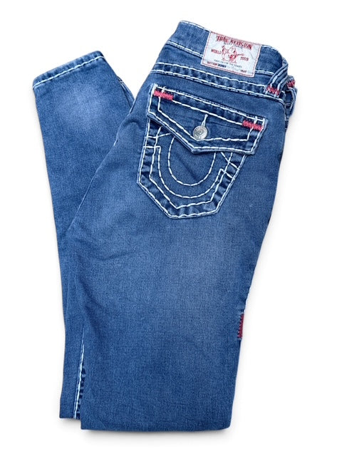 True Religion Mid-Rise Thick Stitch Jeans Size 28