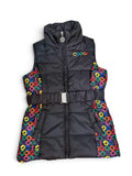 Vintage Coogi Black Patterned Puffer Vest | Medium