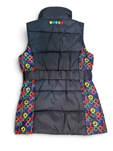 Vintage Coogi Black Patterned Puffer Vest | Medium