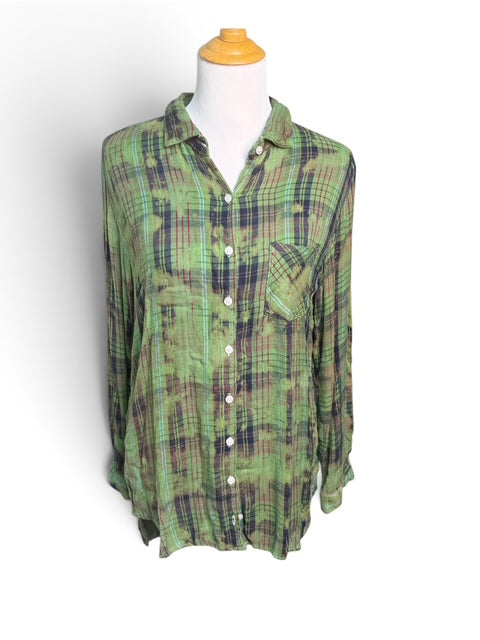 Nu Vintage Plaid Flannel Shirt | Longline Back | Large