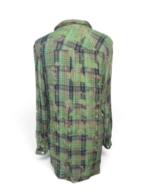 Nu Vintage Plaid Flannel Shirt | Longline Back | Large
