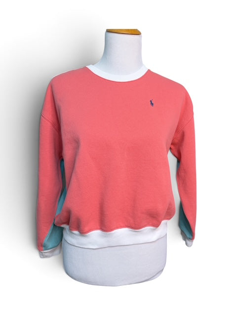 Ralph Lauren Coral Cropped Sweatshirt | Small