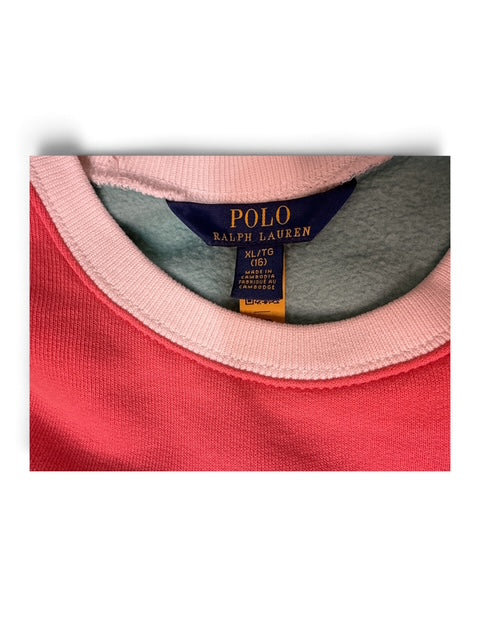 Ralph Lauren Coral Cropped Sweatshirt | Small