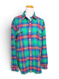 Ralph Lauren Thick Green Plaid Flannel Shirt | XL