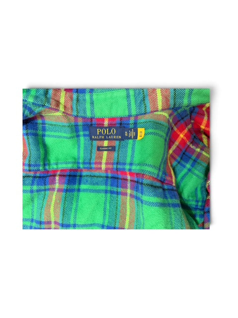 Ralph Lauren Thick Green Plaid Flannel Shirt | XL