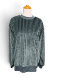 Adidas Green Velour Crewneck Sweatshirt | Large
