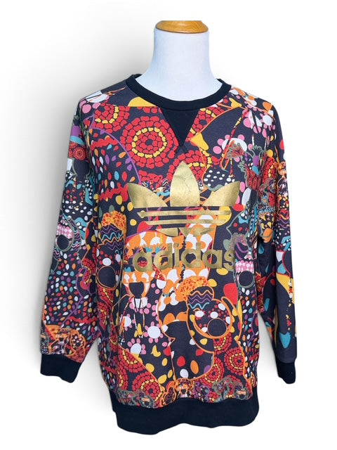 Adidas Multicolor Graphic Gold Trefoil Sweatshirt | Small