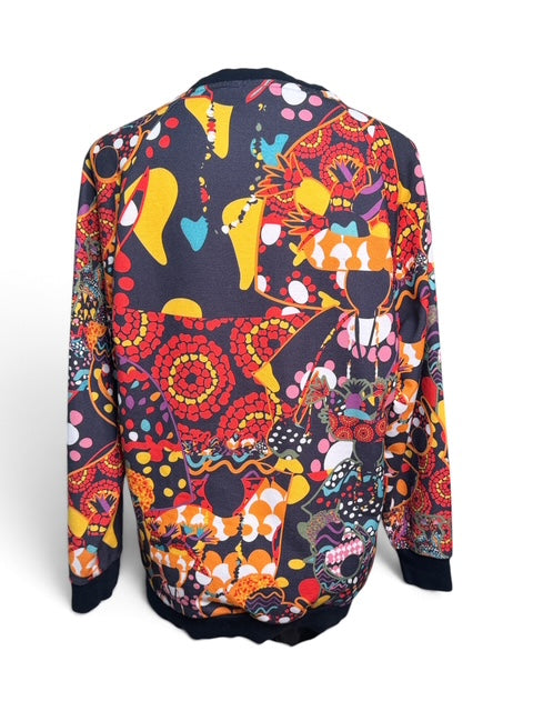 Adidas Multicolor Graphic Gold Trefoil Sweatshirt | Small
