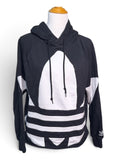 Adidas Black Cropped Trefoil Hoodie | Small
