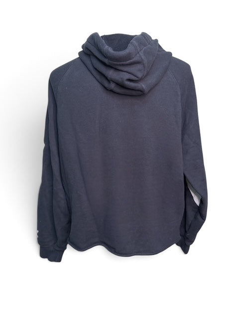 Adidas Black Cropped Trefoil Hoodie | Small