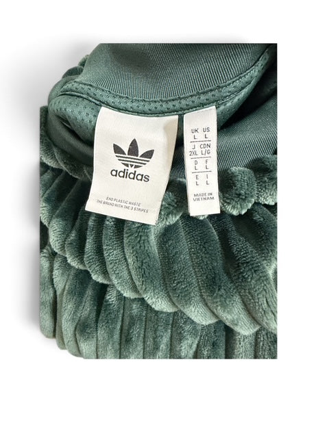 Adidas Green Velour Crewneck Sweatshirt | Large